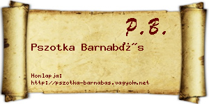 Pszotka Barnabás névjegykártya